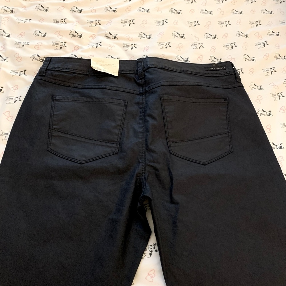 Lauren Conrad Navy blue pleather jeans-Never worn